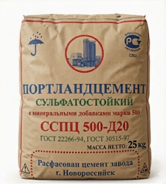 Купить Цемент М500 Д20 Новороссийск, 25 кг ЦЕМЕНТ+