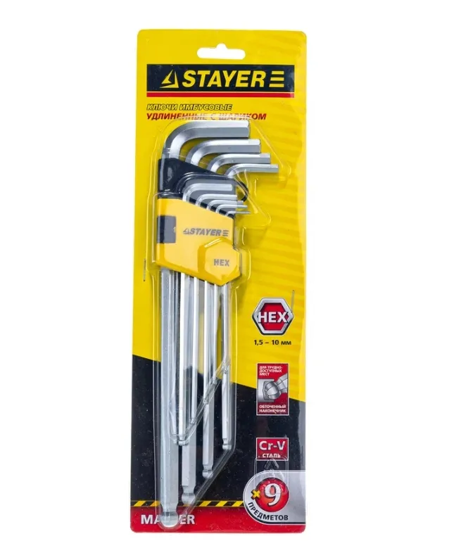 Купить Набор имбусовых ключей STAYER 1,5-10 мм 2741-Н9-2