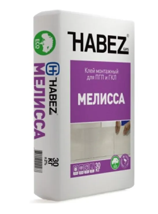 Купить Клей монтаж для ПГП и ГКЛ на основе гипса HABEZ-МЕЛИССА 30 кг