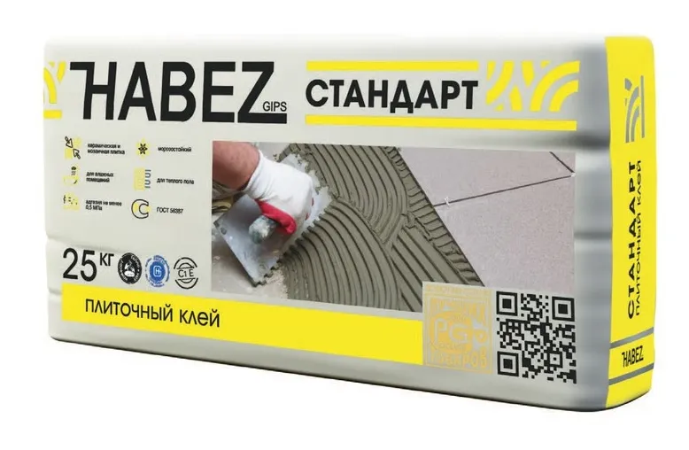 Купить Клей плиточный Habez-Gips СТАНДАРТ, 25 кг, Россия