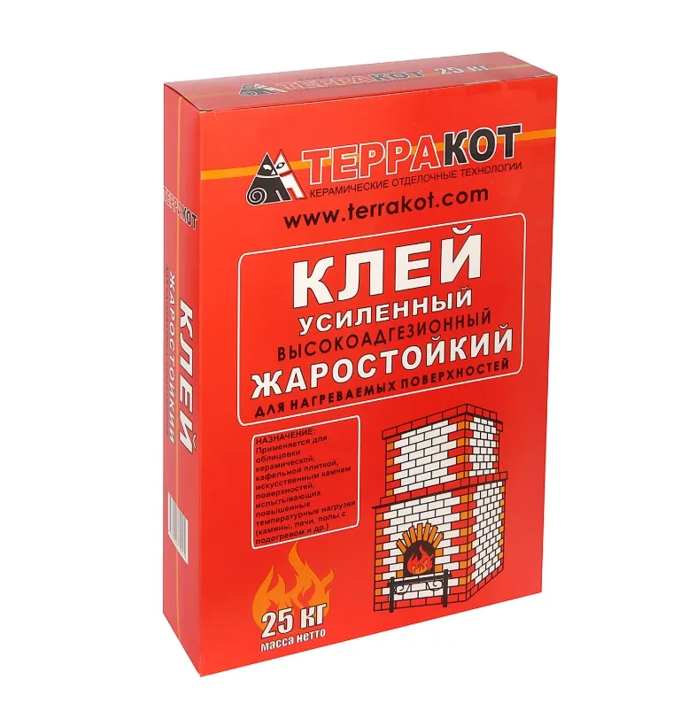 Купить КЛЕЙ жаростойкий усиленный Терракот, 25 кг