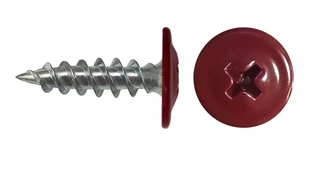 Купить Саморез 4,2х16 RAL 3005 полусфера-прессшайба острый, 1000 шт.