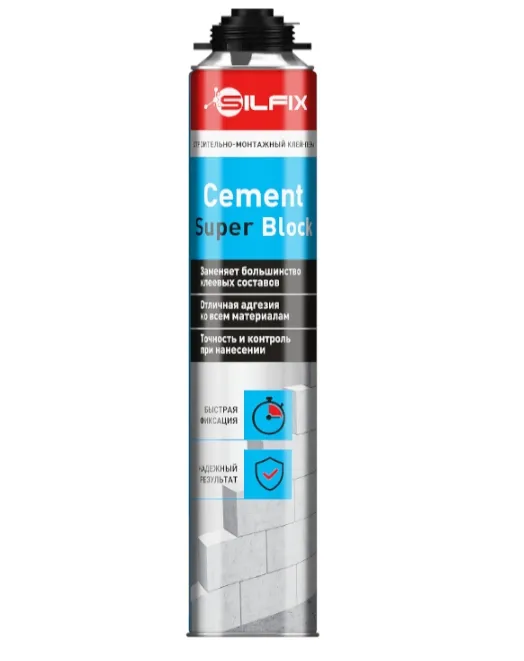 Купить Пена-клей профессиональная всесезонная SILFIX Cement Super Block 750 мл