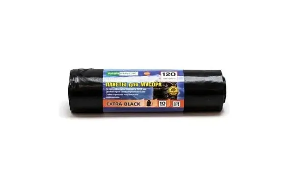 Купить Мешки для мусора EXTRA 120 л, черные, 10 шт