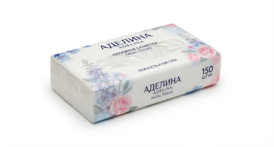 Купить Салфетки бумажные Аделина 150 шт