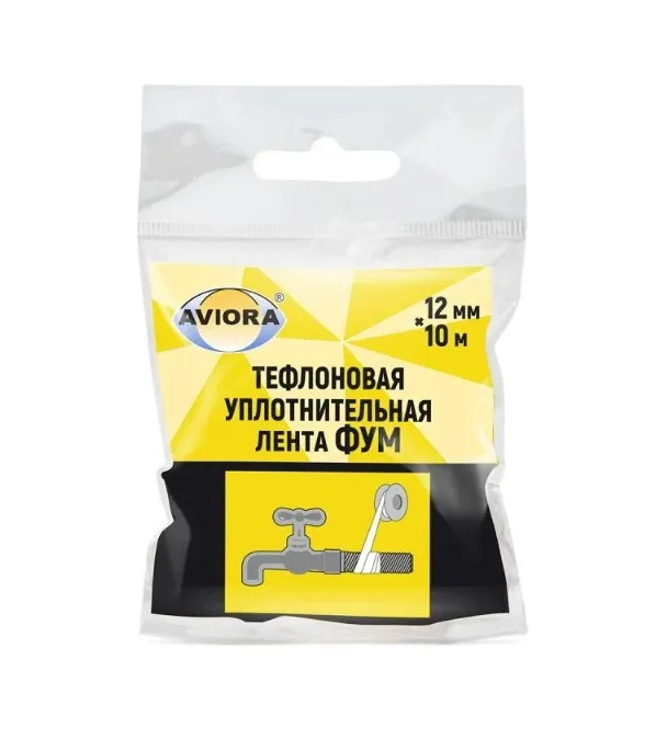 Купить Лента уплотнительная тефлоновая AVIORA ФУМ 12х0.1 мм, 10 м
