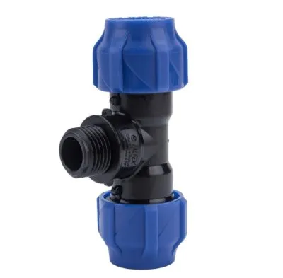 Тройник компрессионный с наружной резьбой 20x1/2′′ Valfex 053.074.005