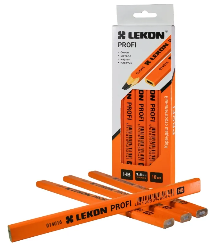 Купить Карандаш малярный PROFI плоский оранжевое LEKON 014016